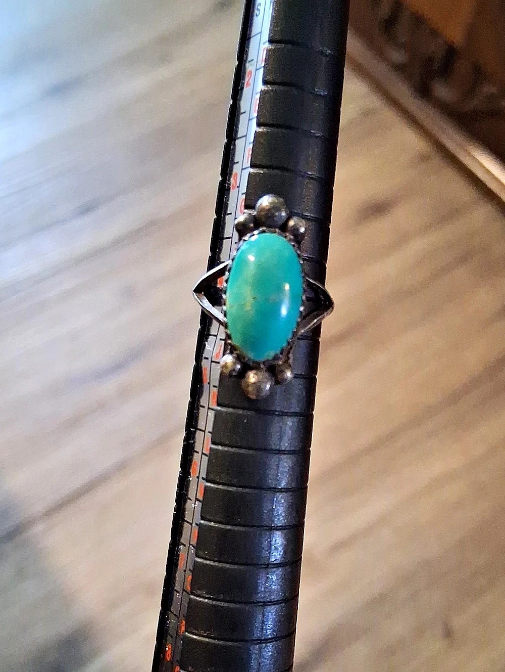 Vintage Turquoise And Sterling Navajo Ring Size 4